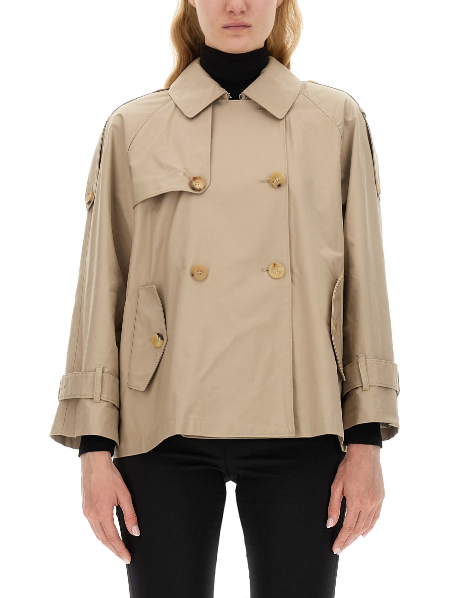 MAX MARA TRENCH DOPPIOPETTO THE CUBE IN TWILL DI ANTIGOCCIA