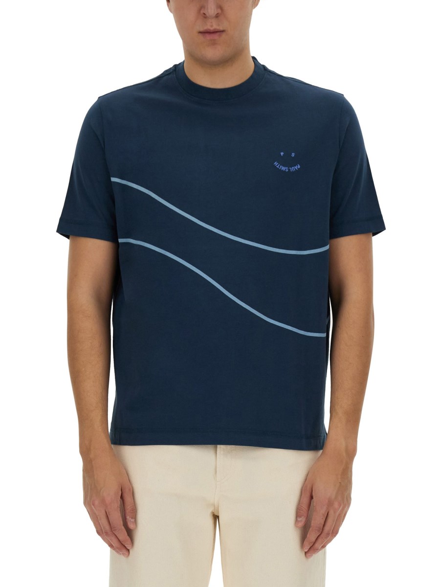 PS BY PAUL SMITH T-SHIRT IN JERSEY DI COTONE CON STAMPA LOGO