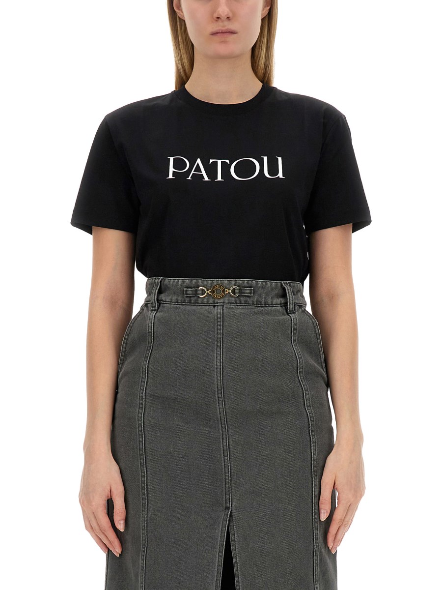 PATOU T-SHIRT IN JERSEY DI COTONE CON STAMPA LOGO