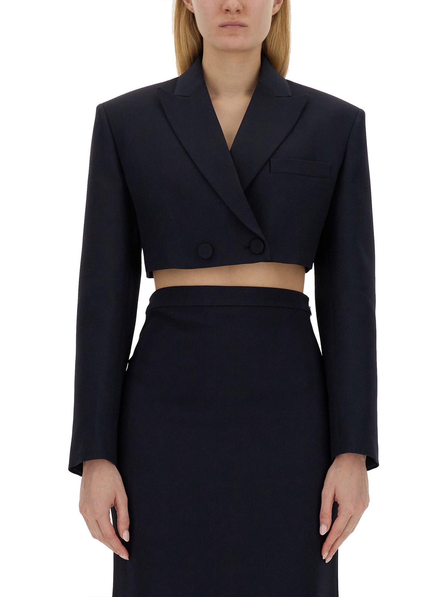 valentino cropped jacket in crepe couture