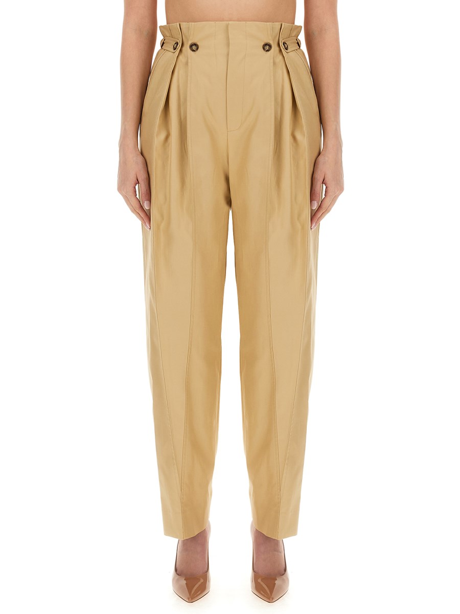 VICTORIA BECKHAM PANTALONE GATHERED WAIST IN COTONE