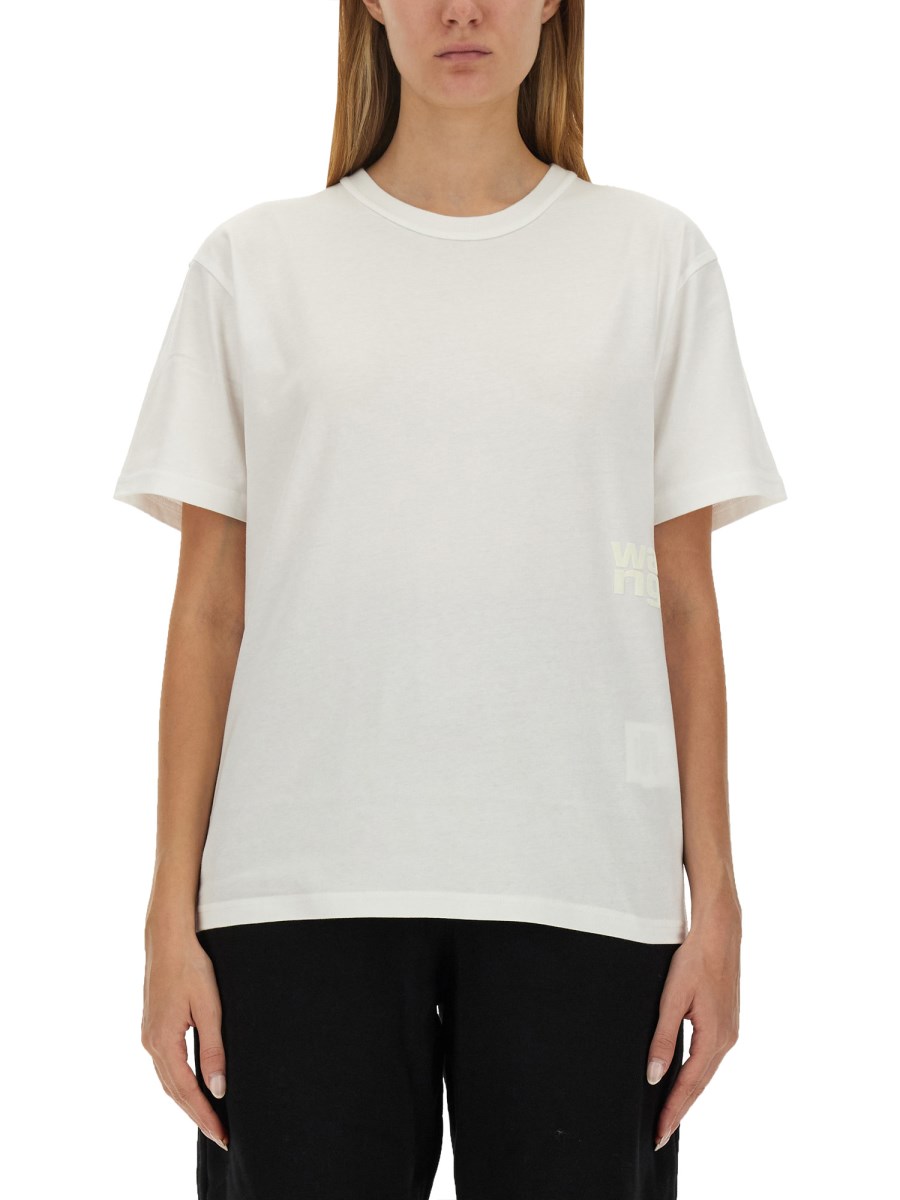 ALEXANDERWANG.T T-SHIRT ESSENTIAL IN JERSEY DI COTONE CON LOGO PUFF