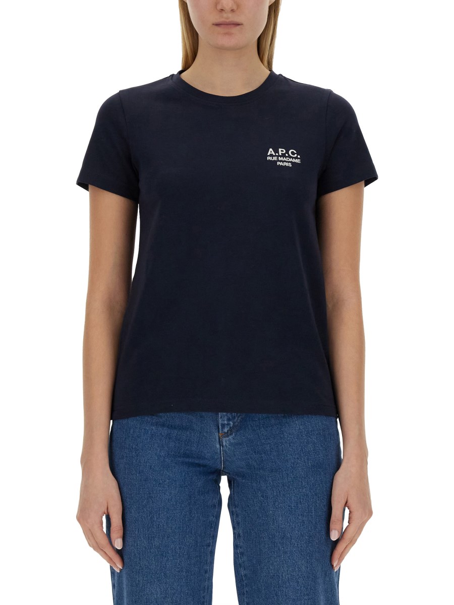 A.P.C. T-SHIRT IN COTONE CON RICAMO LOGO