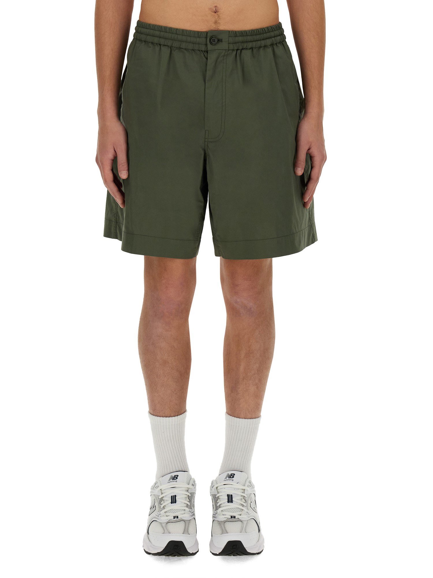 Aspesi Poplin Bermuda Shorts In Military Green