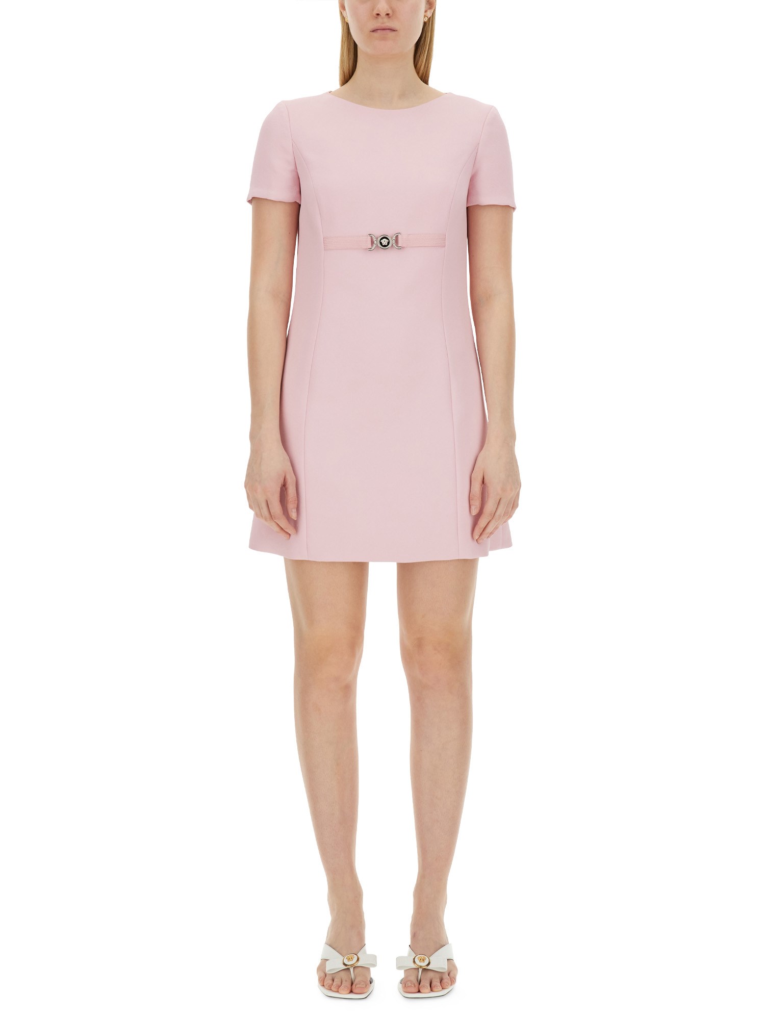 Versace Pink Medusa Mini Dress In Pink