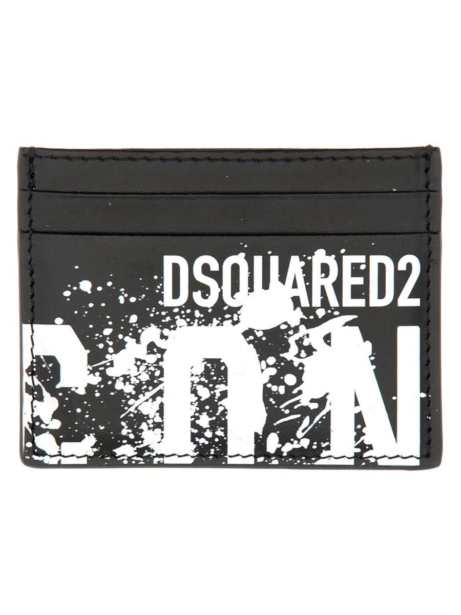 DSQUARED PORTA CARTE "ICON" IN PELLE