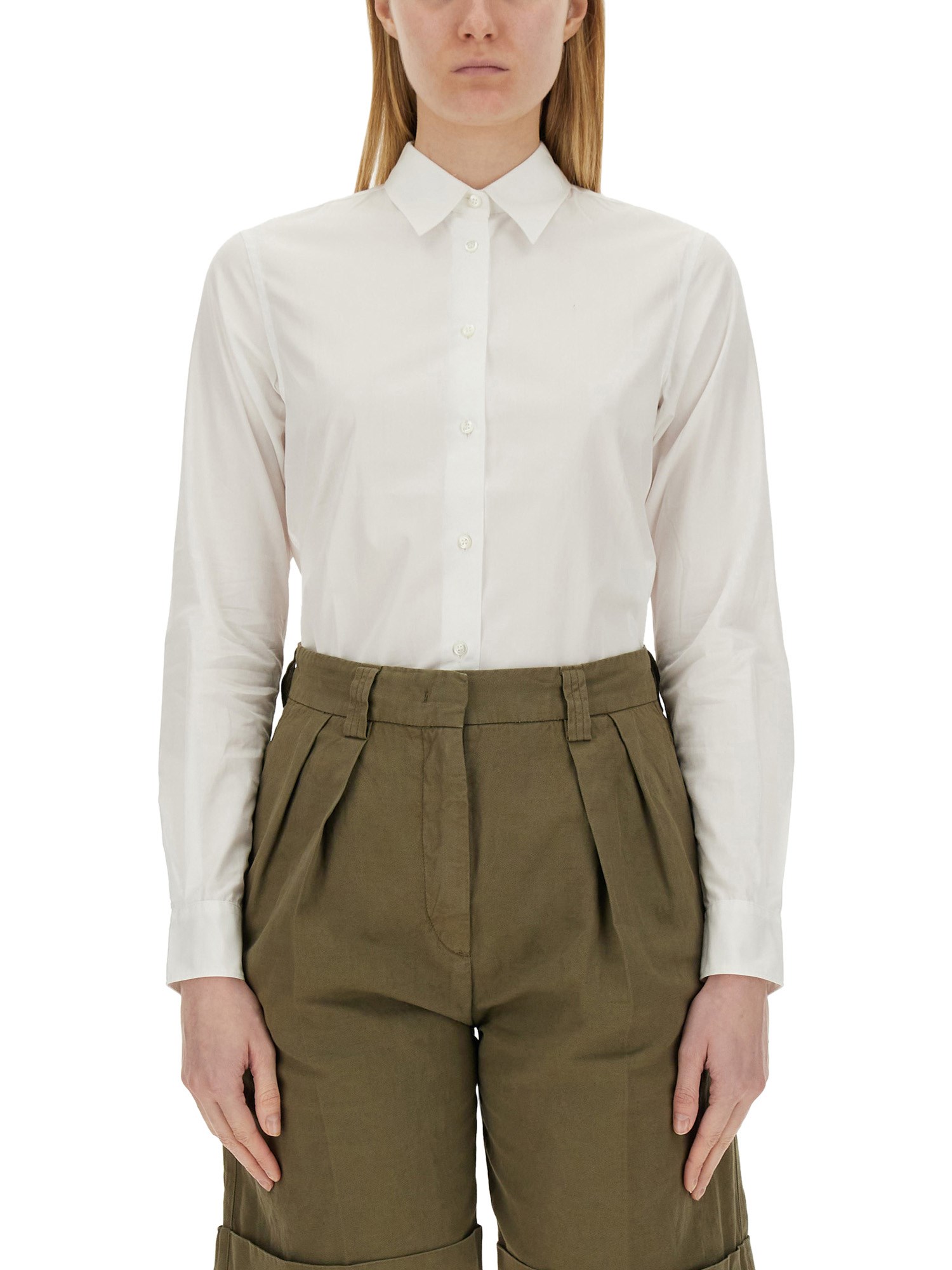 Shop Aspesi Cotton Shirt In White