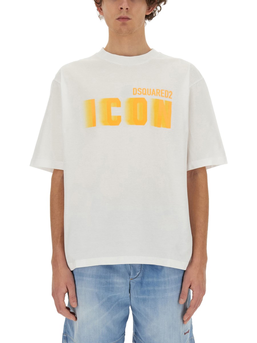 DSQUARED T-SHIRT IN JERSEY DI COTONE CON STAMPA LOGO