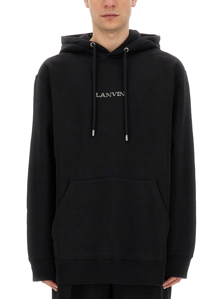 LANVIN FELPA IN COTONE CON LOGO