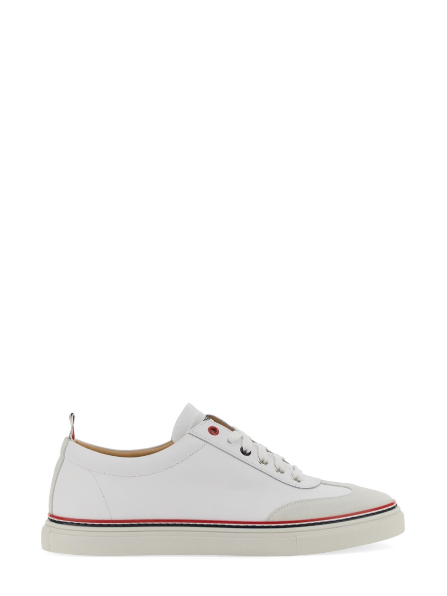 THOM BROWNE SNEAKER LOW-TOP IN PELLE CON RWB