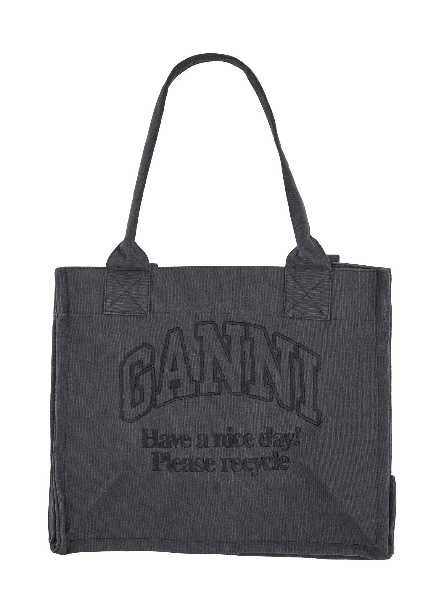 ganni large tote bag with logo