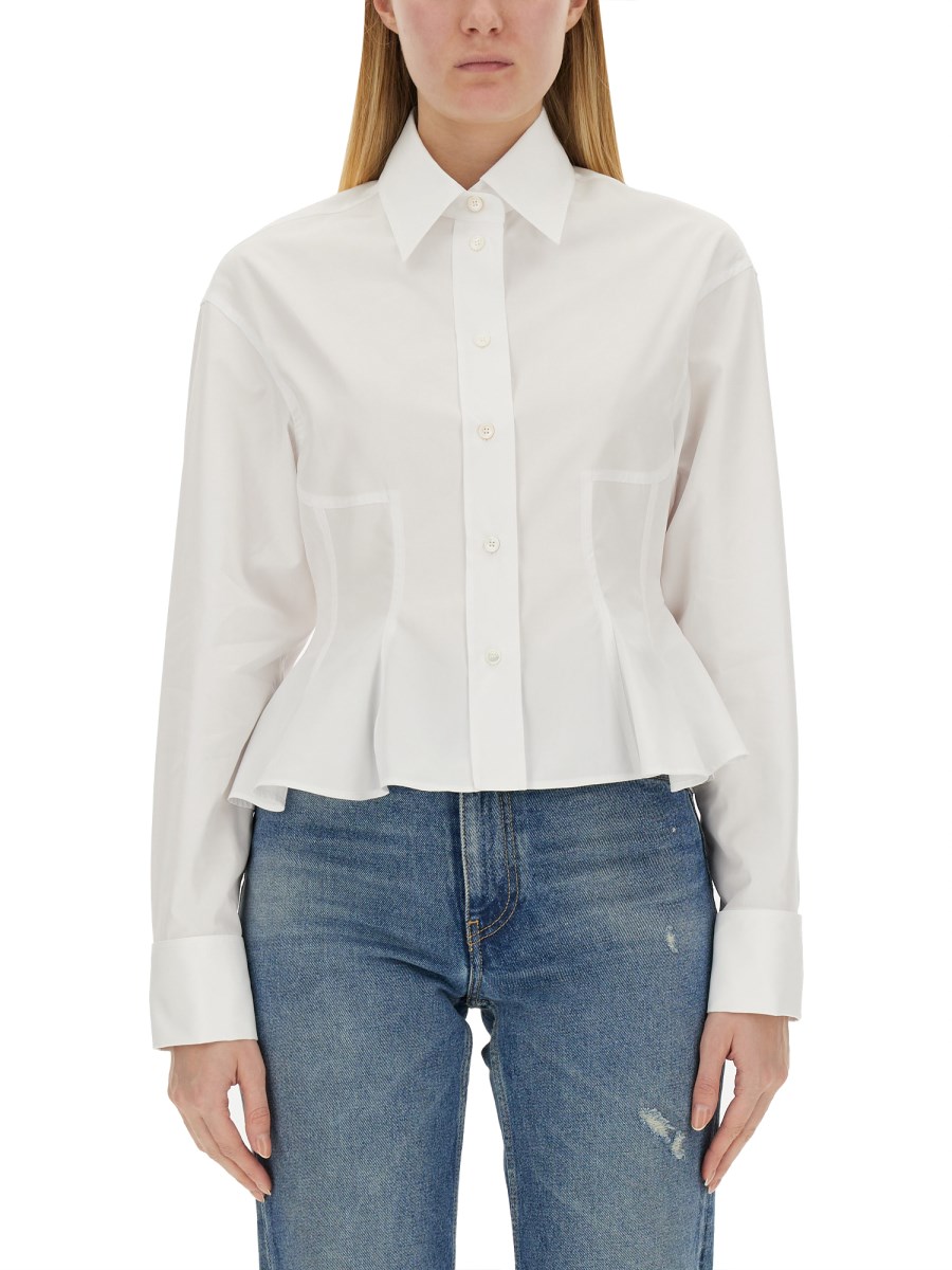 STELLA McCARTNEY CAMICIA PEPLUM IN POPELINE DI COTONE