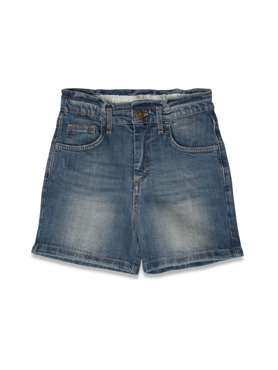 journey/ girl's elasticated waist short/ medium stone washed denim/ heart pocket