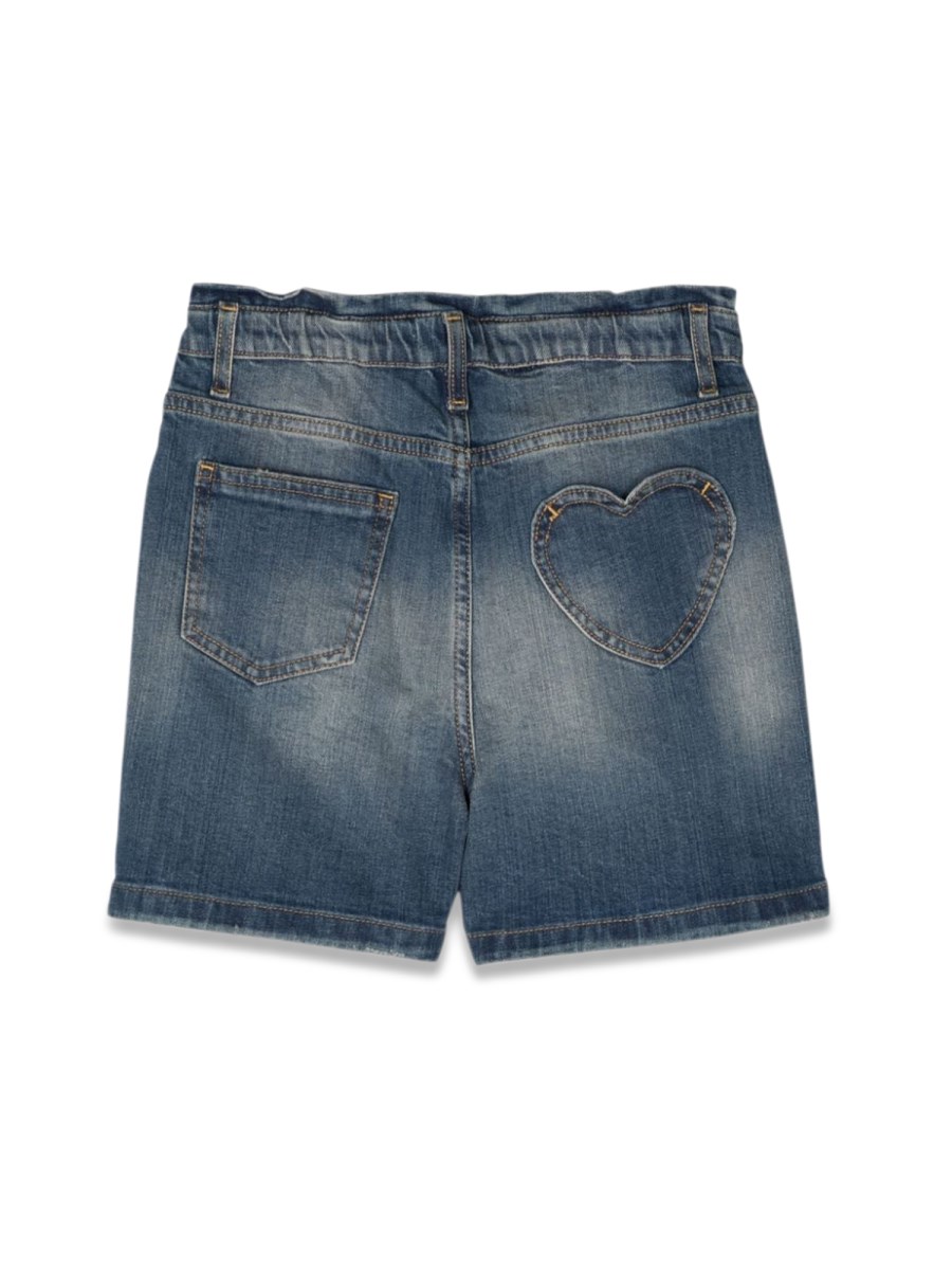 journey/ girl's elasticated waist short/ medium stone washed denim/ heart pocket