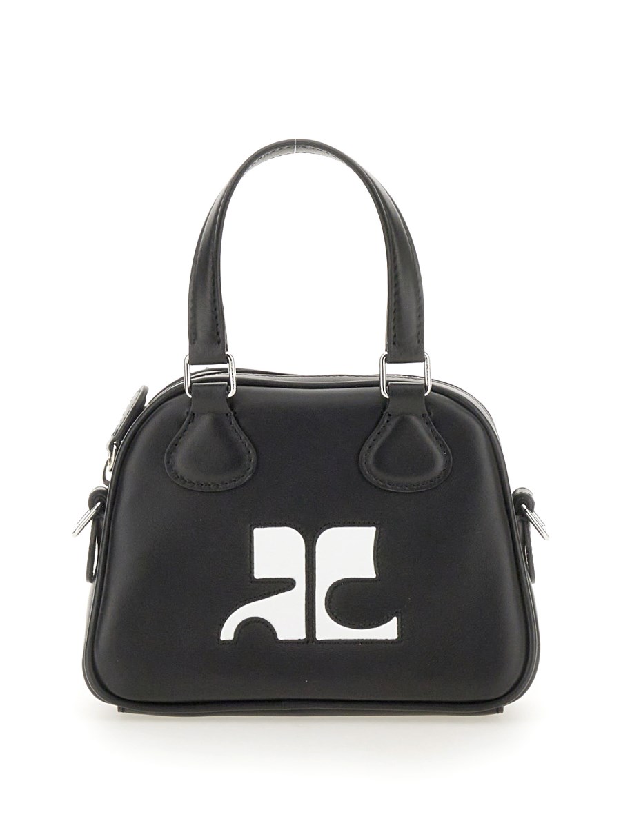 COURREGES BORSA BOWLING MINI IN PELLE