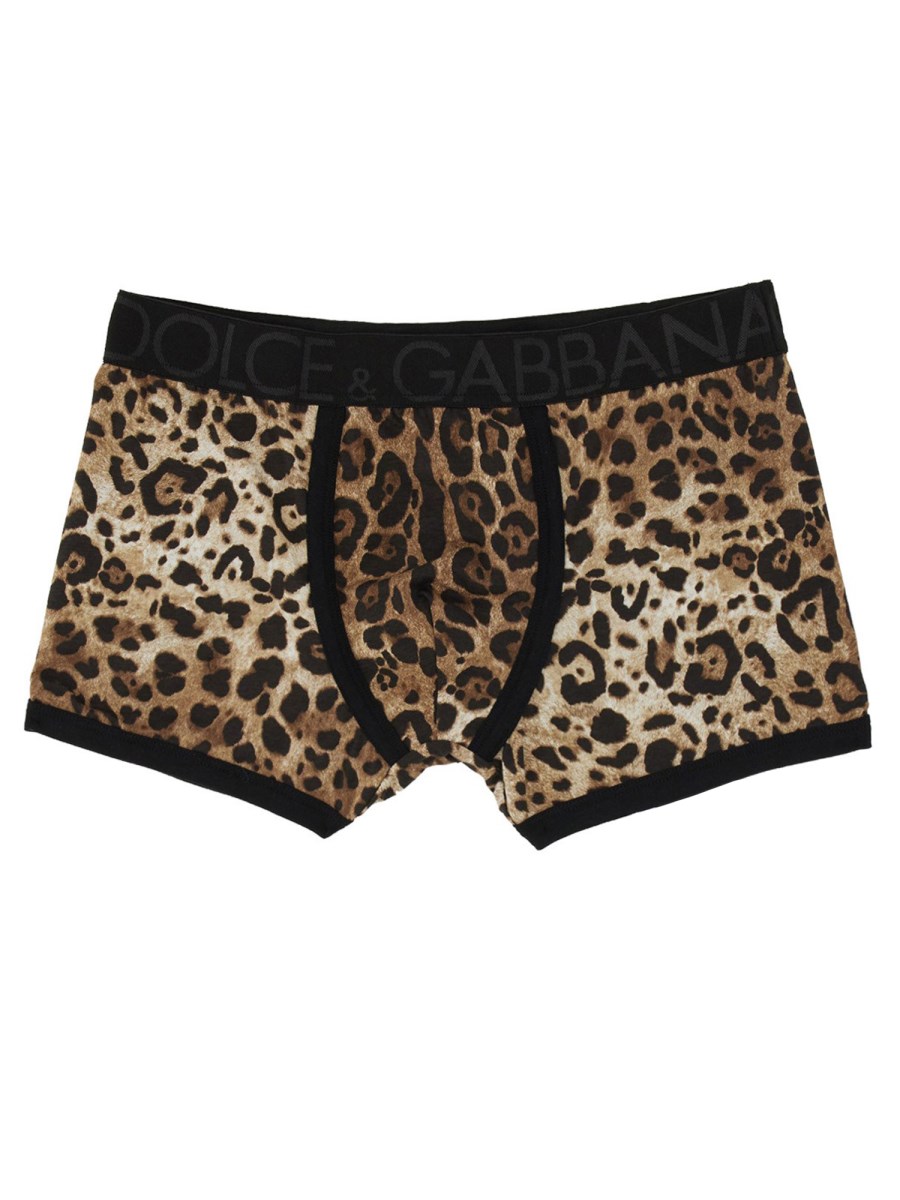 DOLCE & GABBANA BOXER CON ELASTICO CON STAMPA LEO