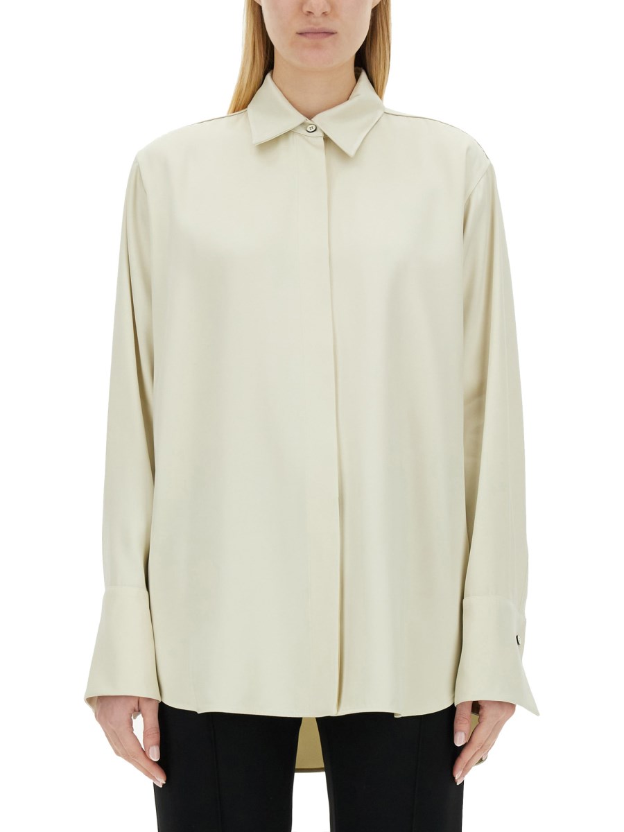 JIL SANDER CAMICIA IN VISCOSA E SETA CON MANICHE LUNGHE