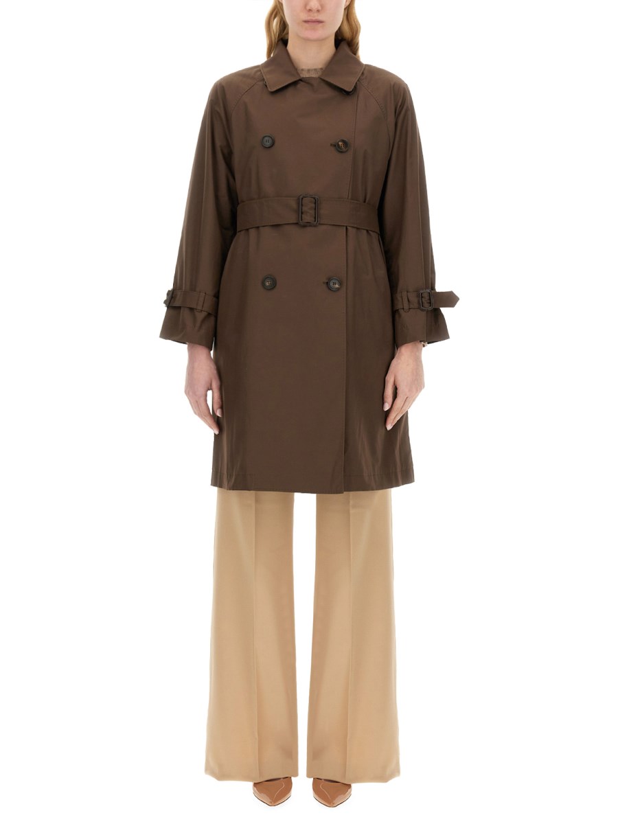 MAX MARA TRENCH DOPPIOPETTO THE CUBE IN TWILL DI ANTIGOCCIA