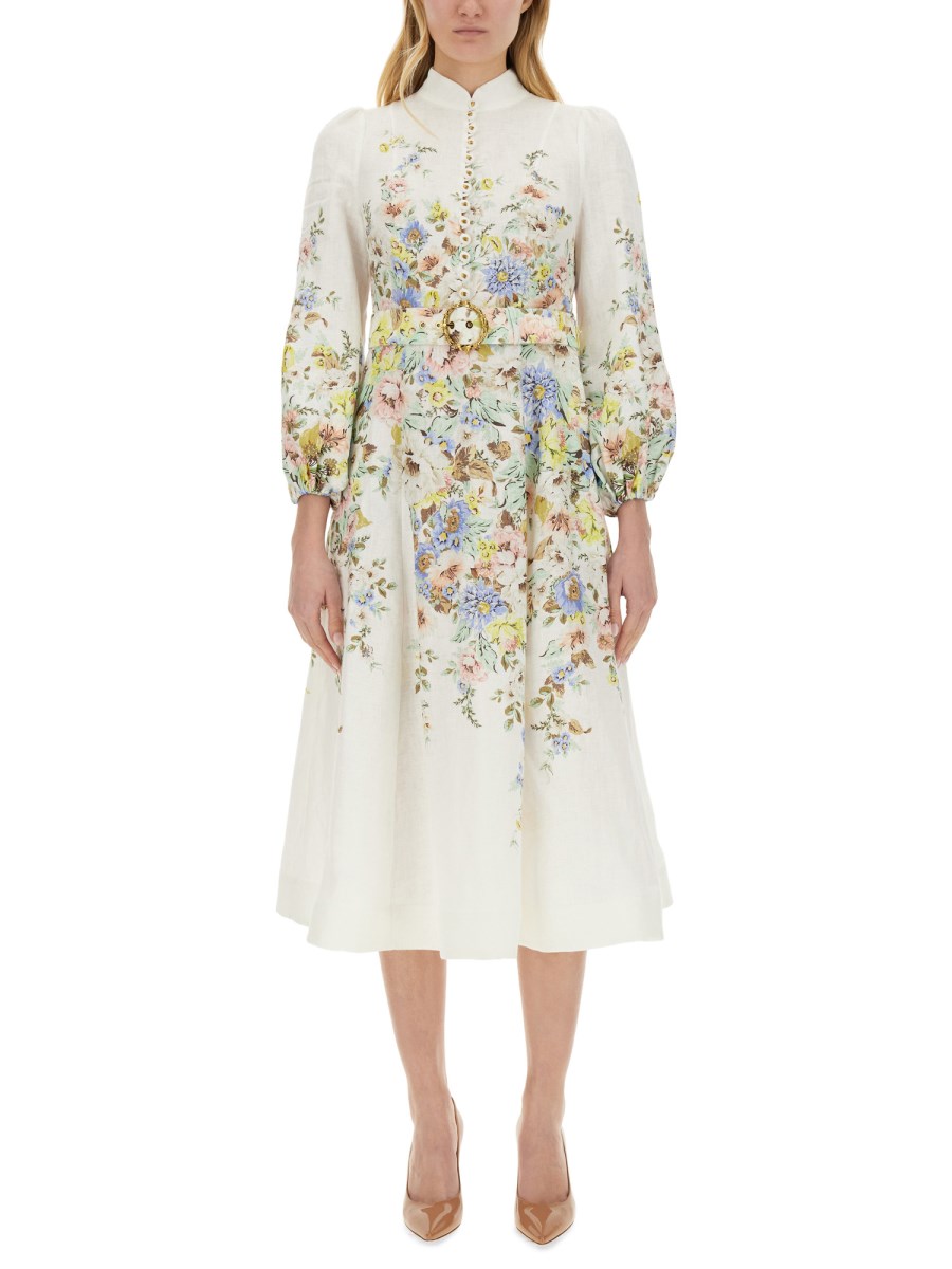 ZIMMERMANN - MIDI DRESS WITH FLORAL PRINT - Eleonora Bonucci