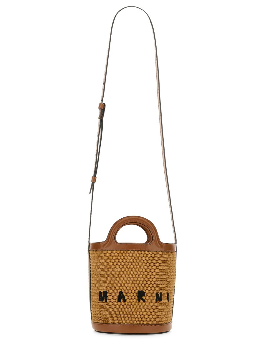 MARNI BORSA "TROPICALIA" MICRO IN RAFIA E PELLE