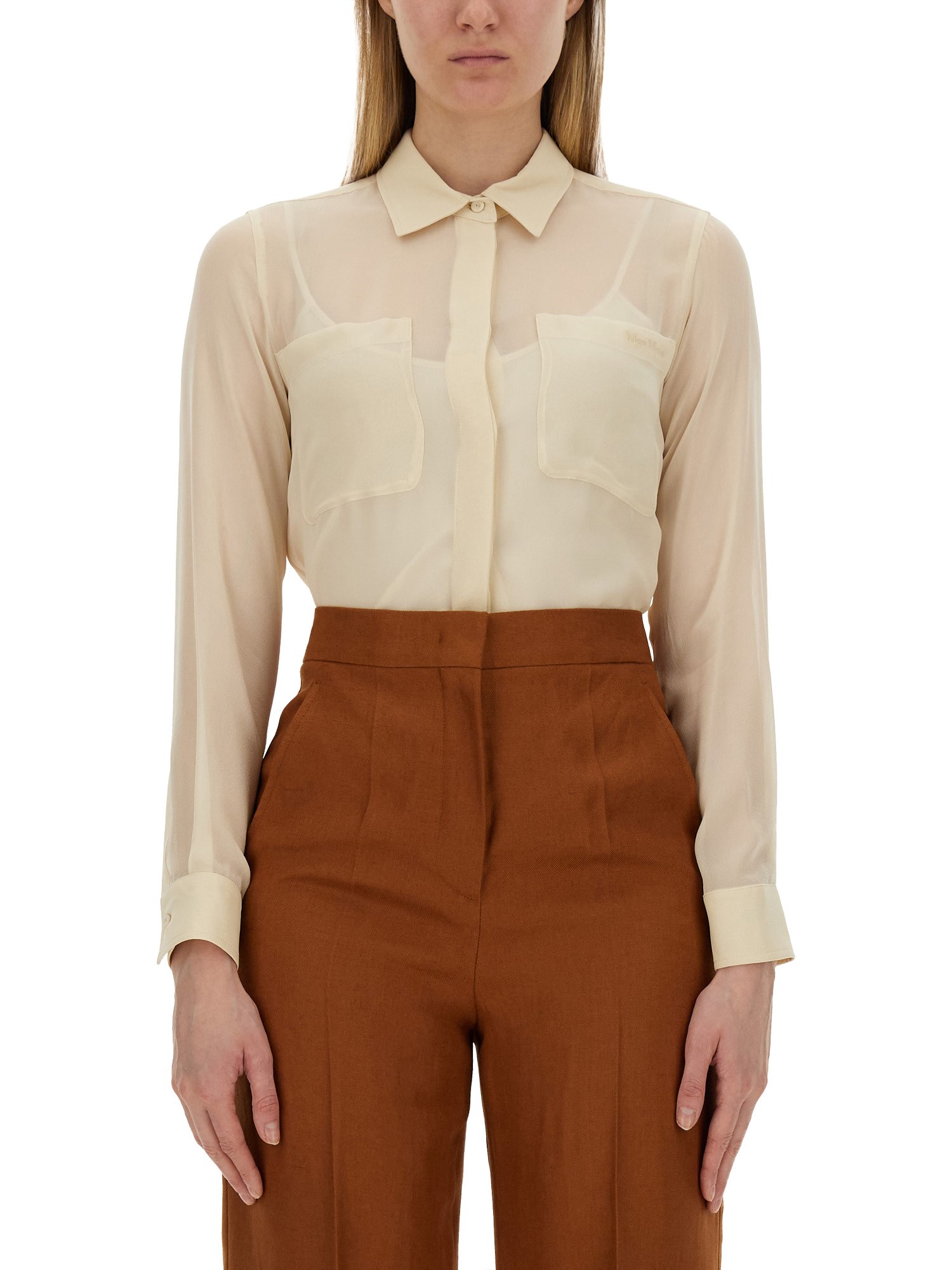 Shop Max Mara "summer Clam" Shirt In Ivory