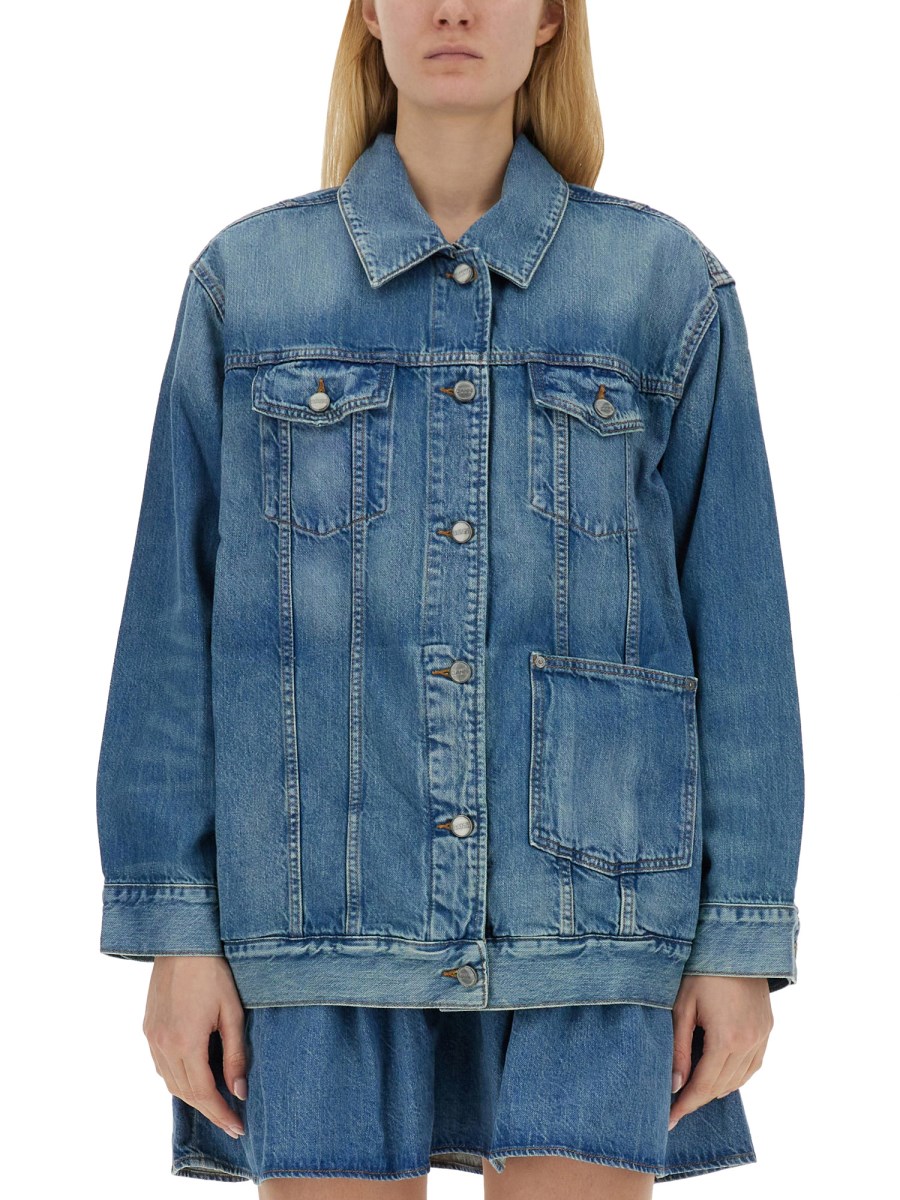 GANNI OVERSIZE FIT COTTON DENIM JACKET Eleonora Bonucci