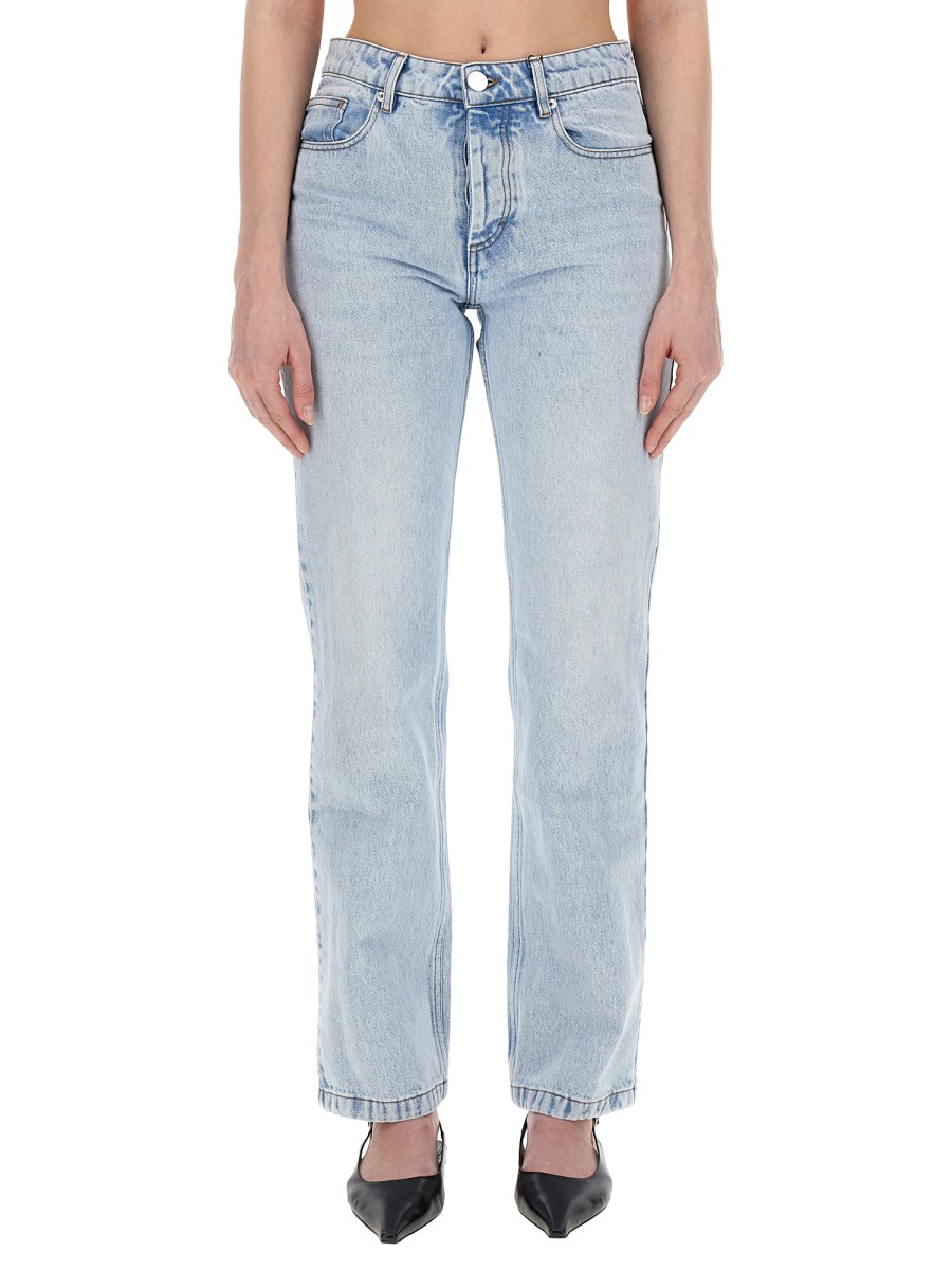 AMI PARIS JEANS STRAIGHT FIT IN DENIM DI COTONE