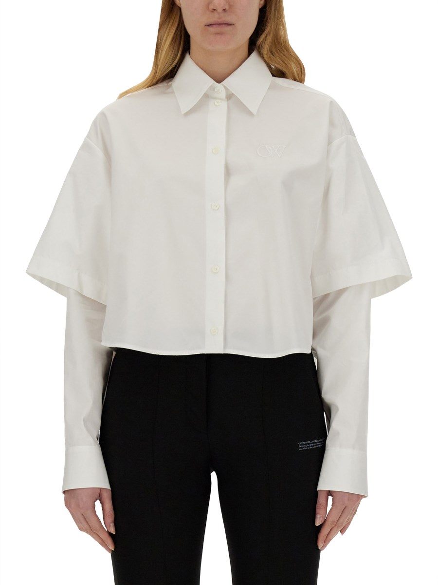 OFF-WHITE CAMICIA IN POPELINE