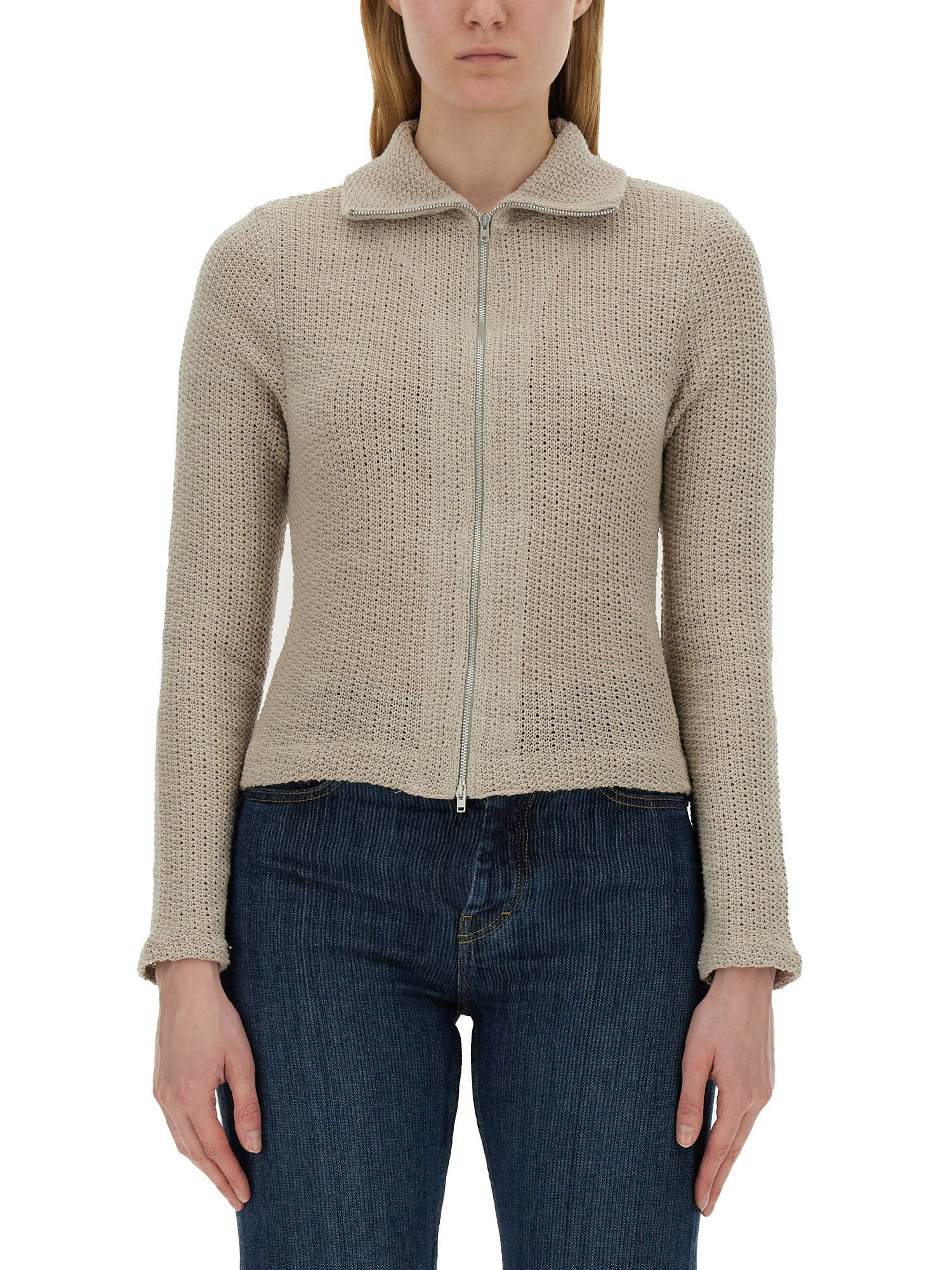Shop Our Legacy Zippered Cardigan In Ivory