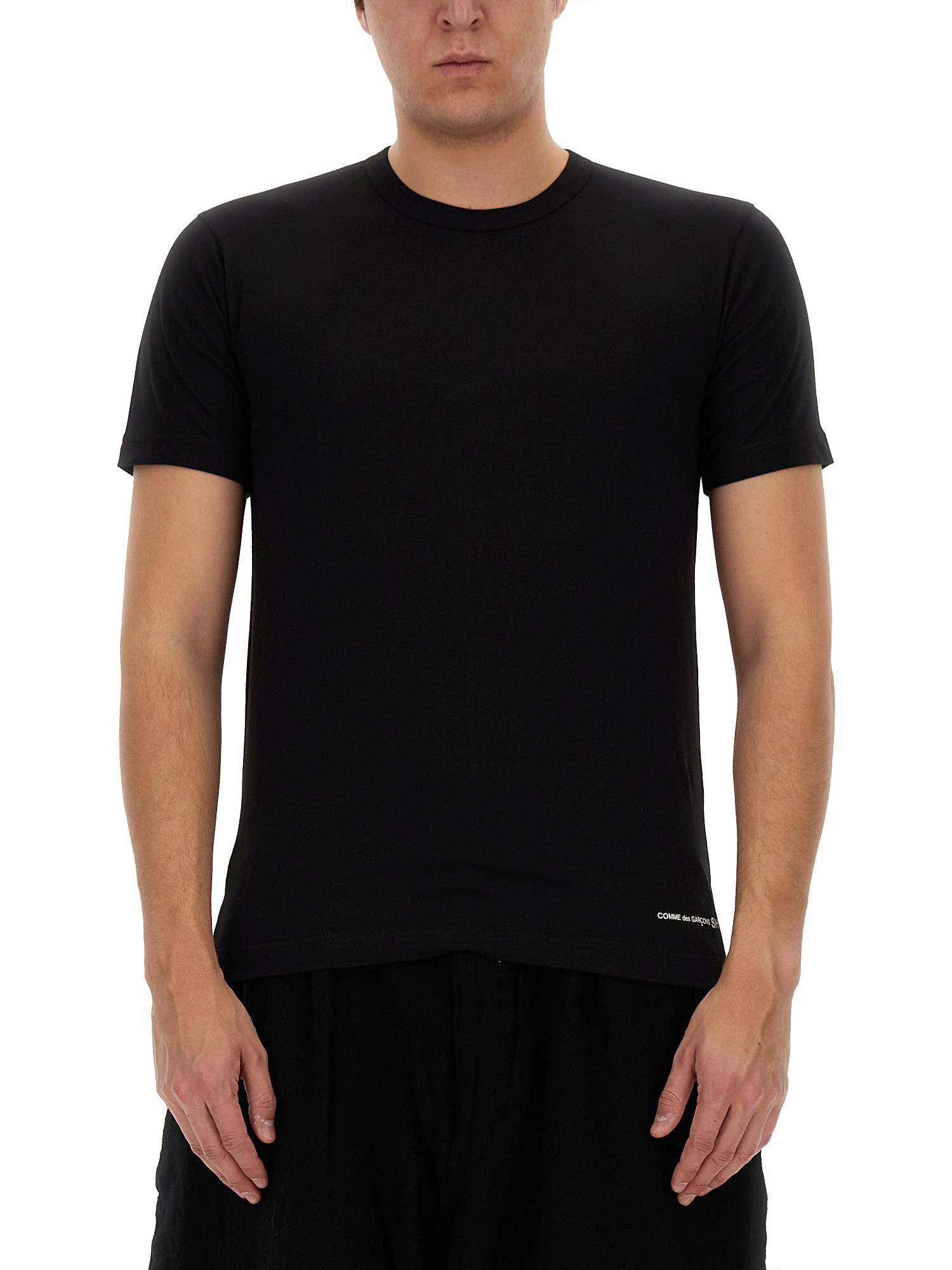 Comme Des Garçons Shirt T-shirt With Logo In Black