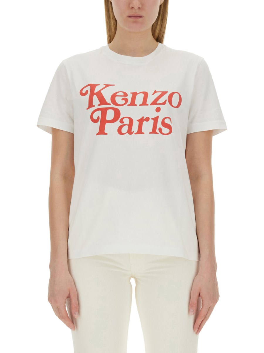 KENZO T-SHIRT IN JERSEY DI COTONE CON STAMPA LOGO