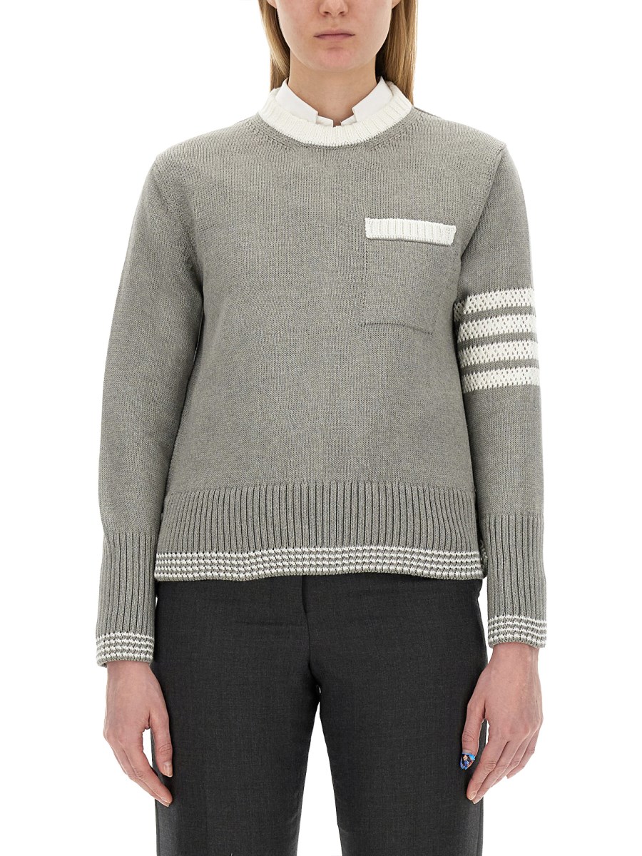 THOM BROWNE MAGLIA IN COTONE