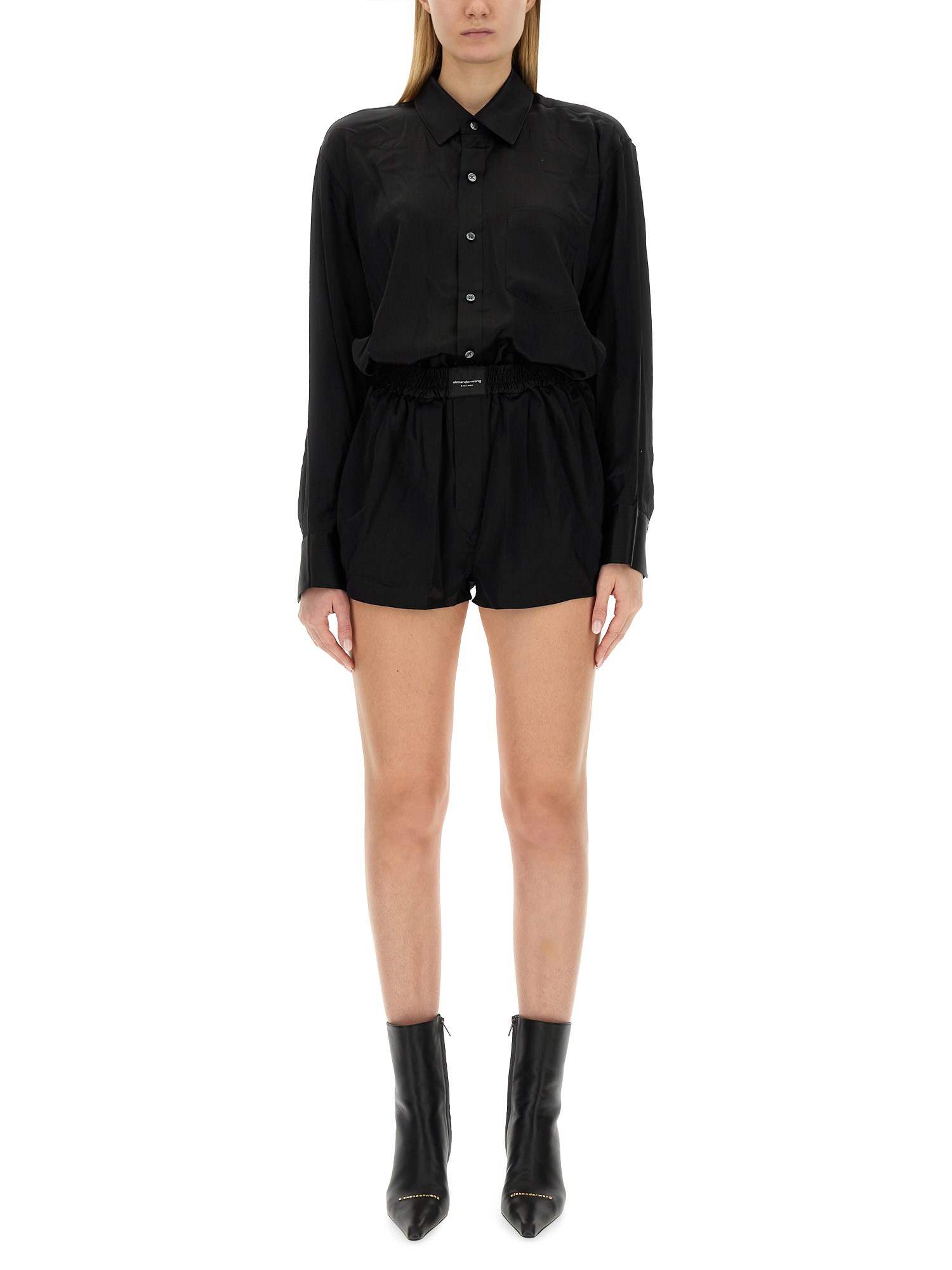 alexanderwang.t short jumpsuit with boxer silhouette