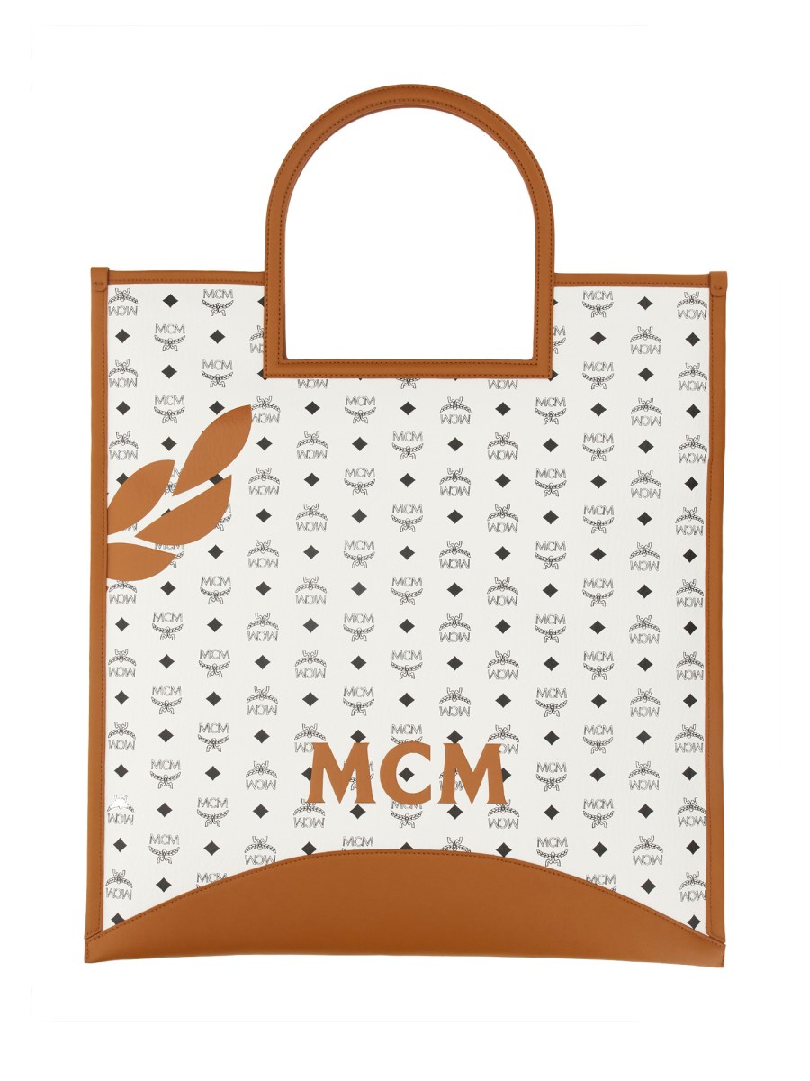 MCM BORSA TOTE FOLD "AREN" XL IN MEGA LAUREL VISETOS