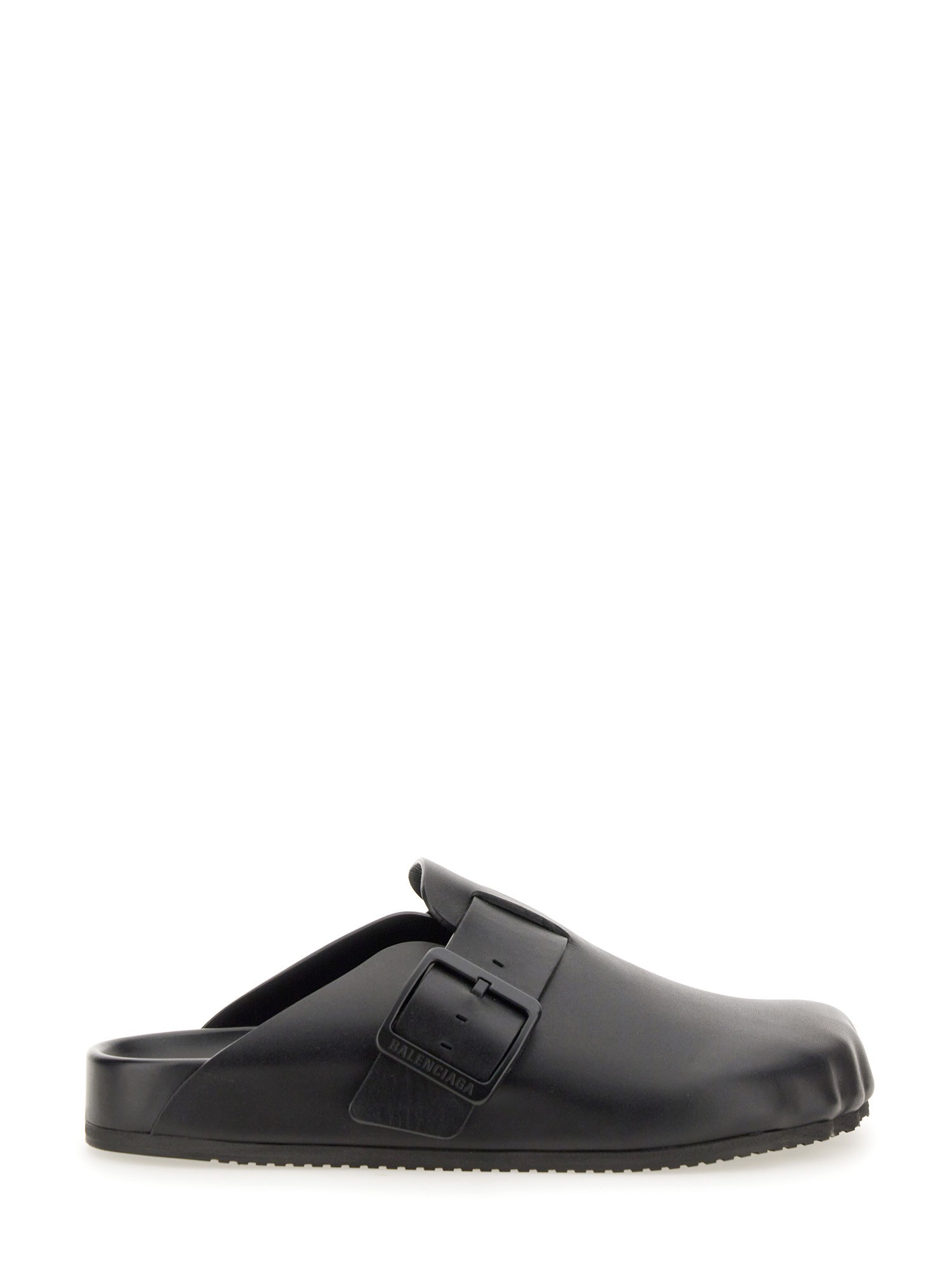 Balenciaga Sunday Leather Buckle Easy Mules In Black