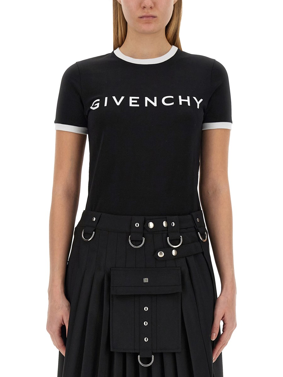 GIVENCHY COTTON JERSEY ARCHETYPE LOGO T SHIRT Eleonora Bonucci