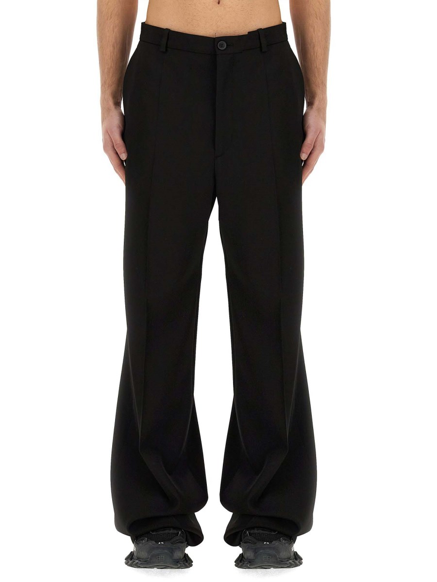 BALENCIAGA - WOOL REGULAR FIT TAILORED PANTS - Eleonora Bonucci