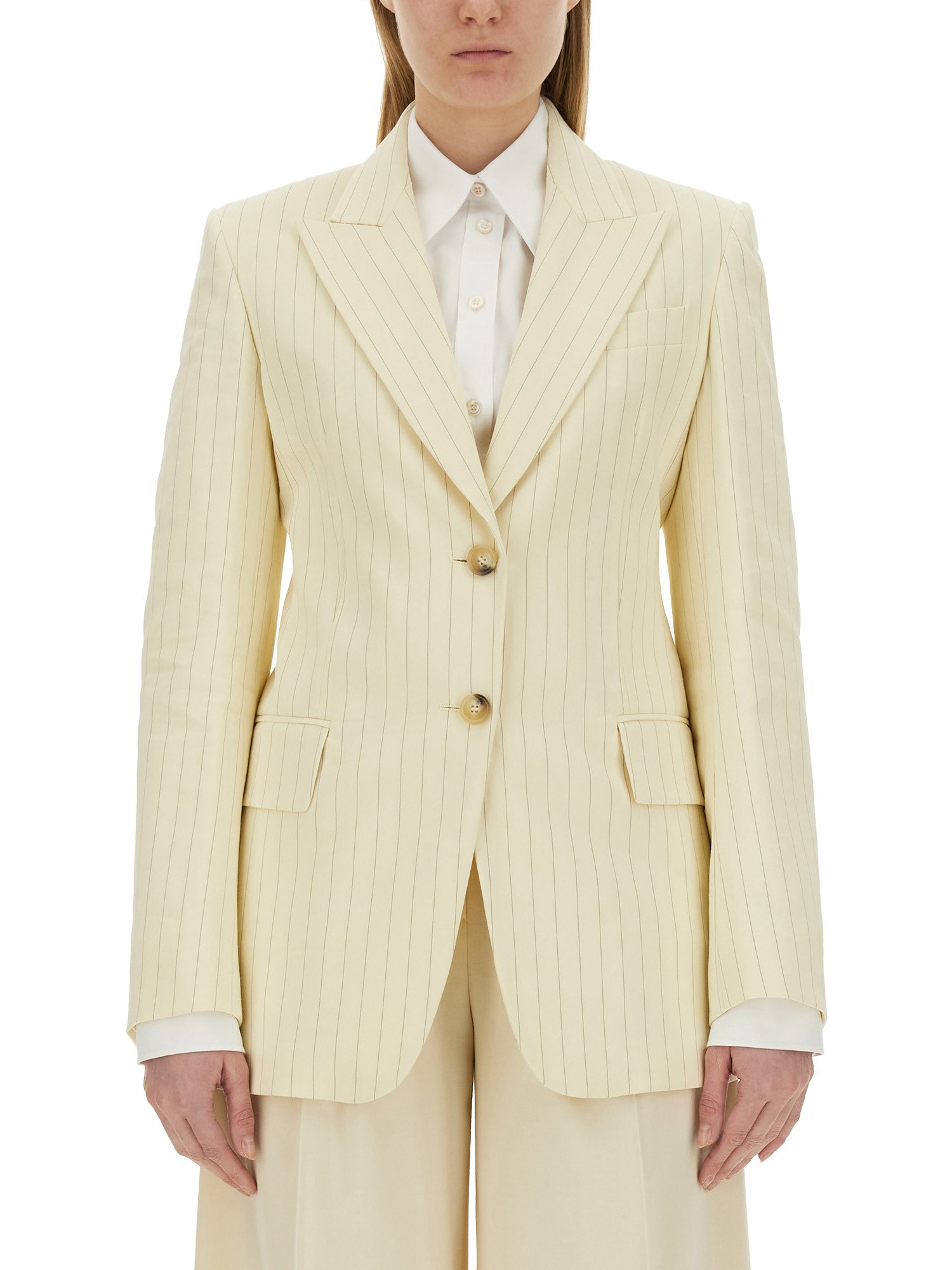 Sportmax Single-breasted Two-button Jacket In Ivory