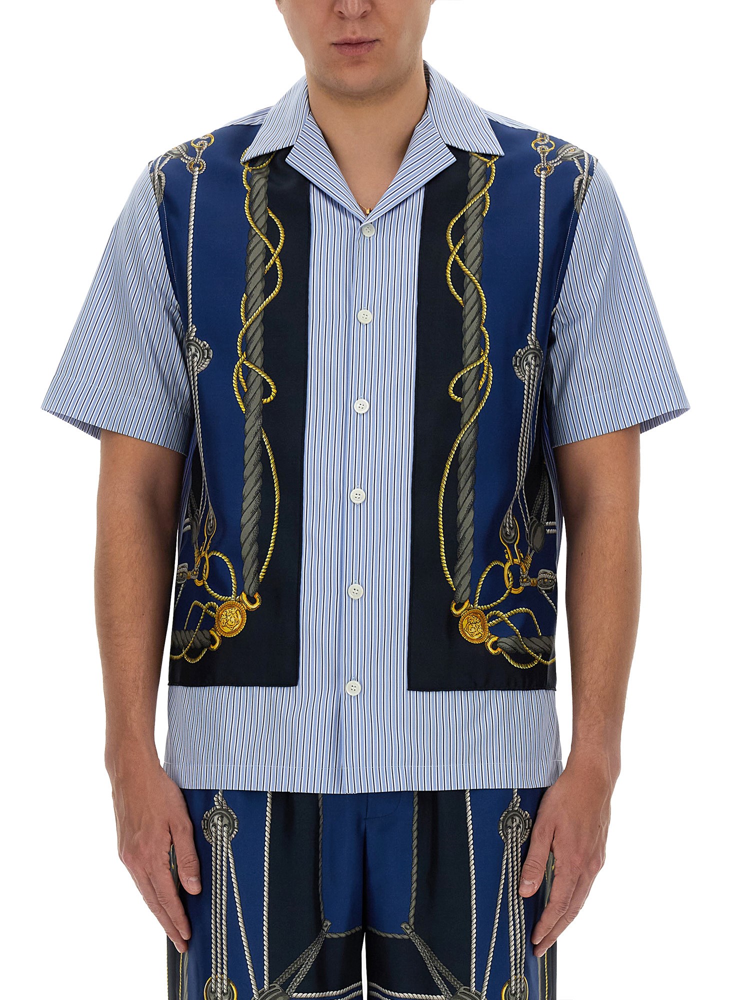 Shop Versace Striped "nautical" Shirt In Multicolour