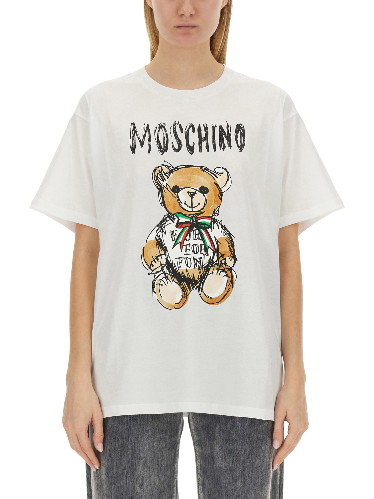 moschino teddy bear print t-shirt