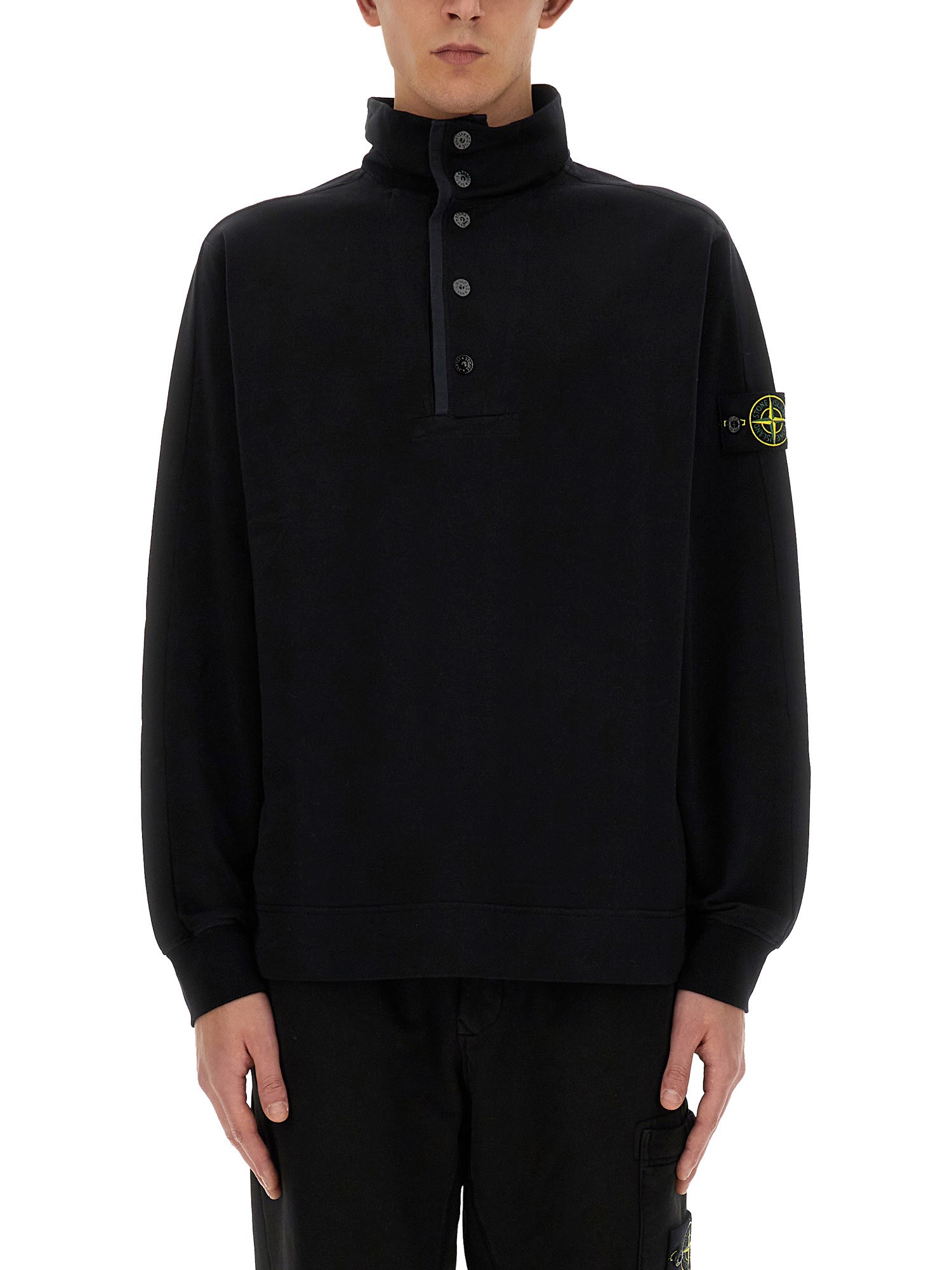 Stone Island Sweatshirt Jacket In Blue