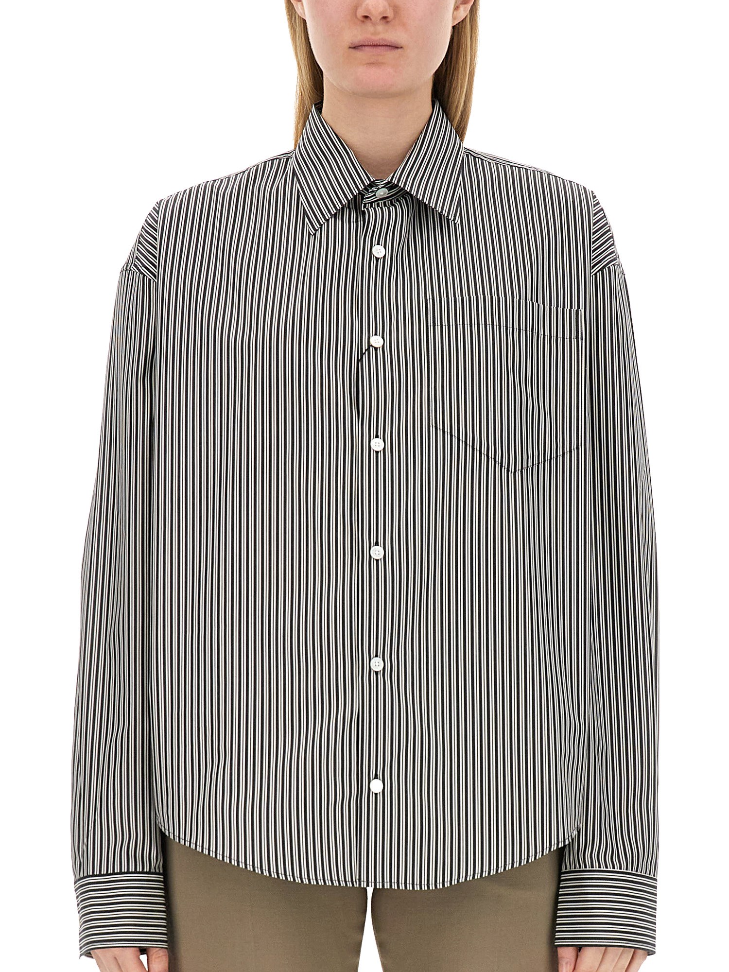 Shop Ami Alexandre Mattiussi Shirt With Logo In Black