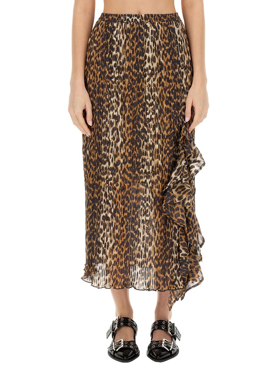 Ganni tilden outlet mesh leopard