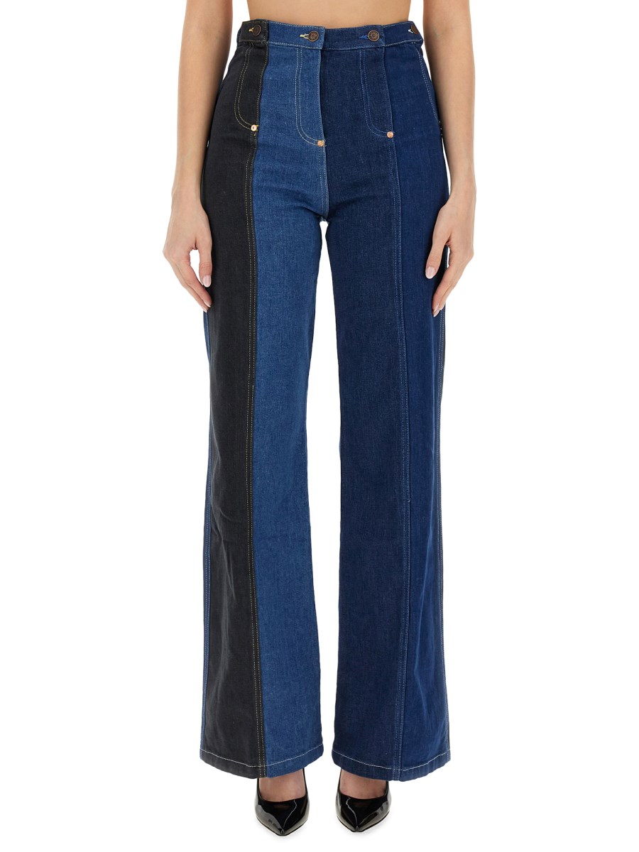 MOSCHINO JEANS JEANS WIDE LEG IN DENIM DI COTONE