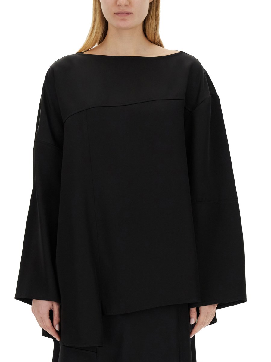 JIL SANDER TOP ASIMMETRICO IN VISCOSA