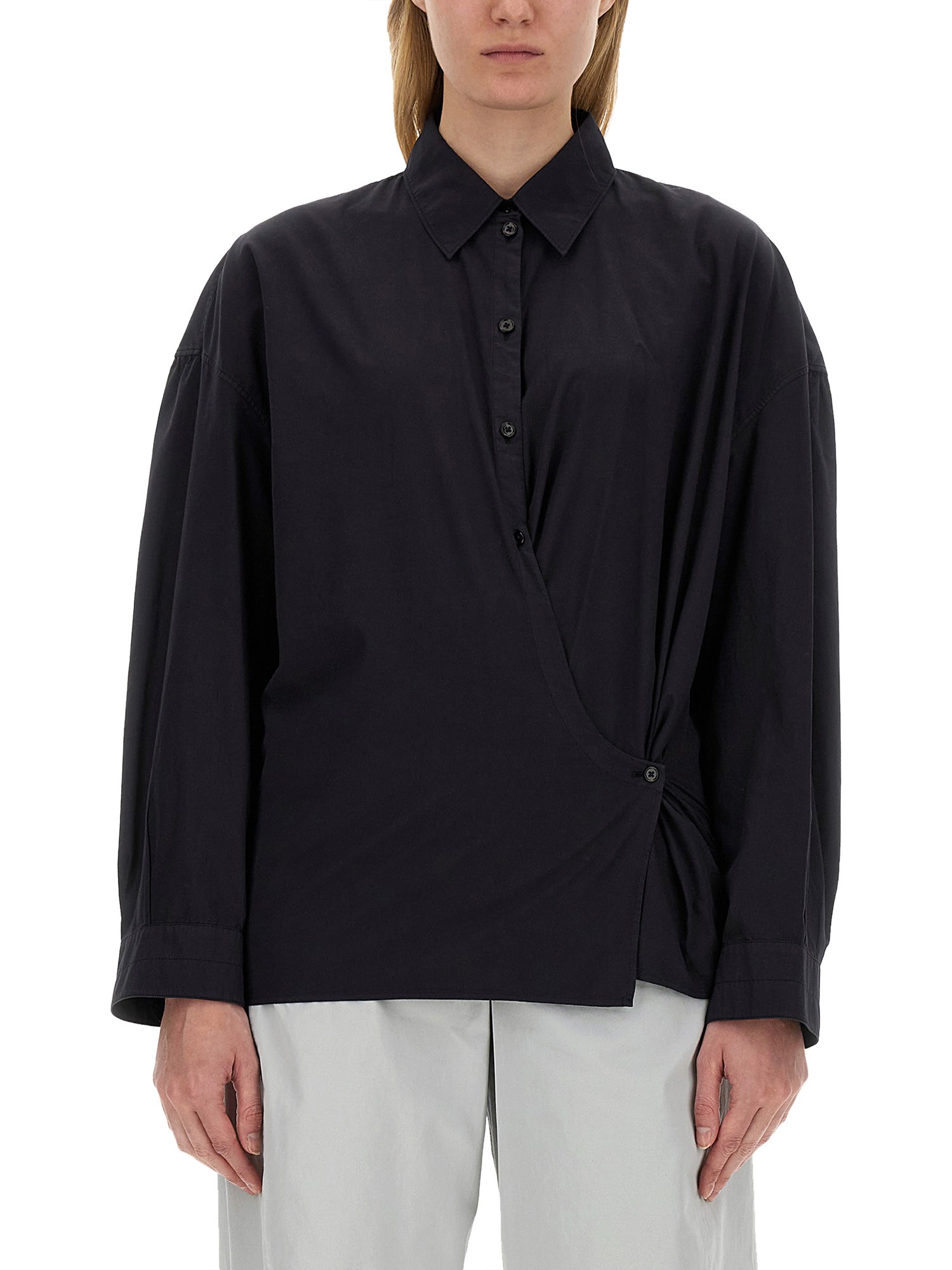 Shop Lemaire Twisted Shirt In Blue