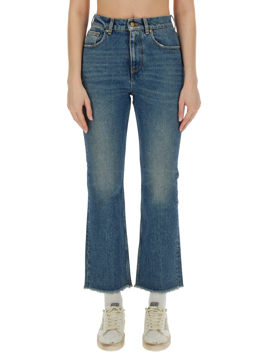 GOLDEN GOOSE JEANS CROPPED IN DNEIM DI COTONE