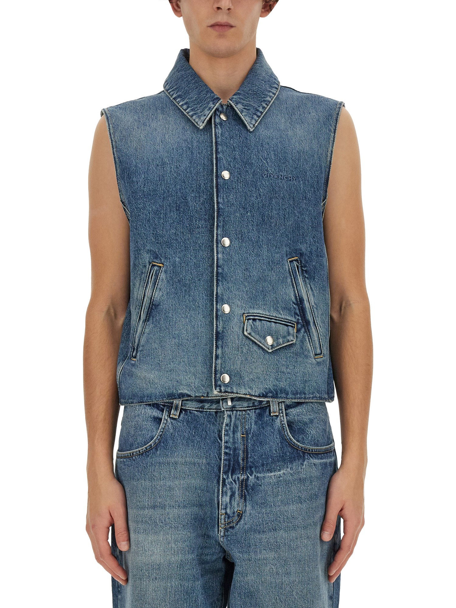 Givenchy Denim Vest In Denim