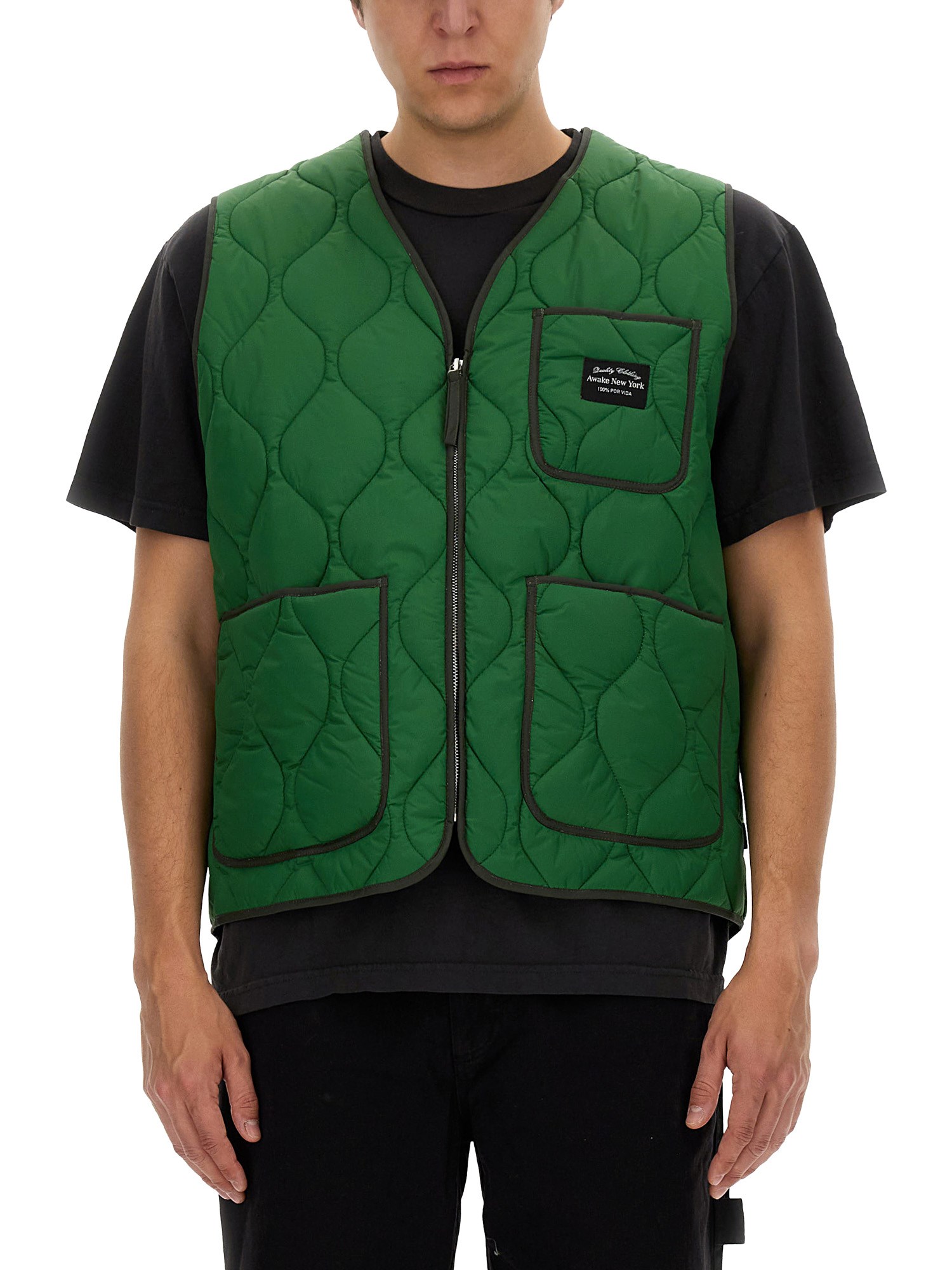 Shop Awake Ny Vests With Logo In Green