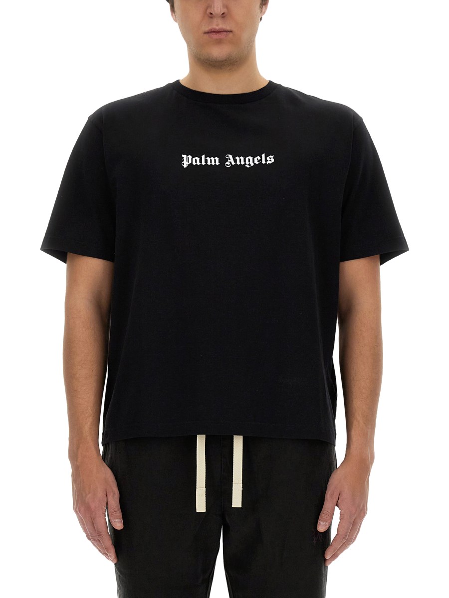 PALM ANGELS T-SHIRT SLIM FIT IN COTONE CON LOGO